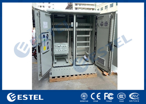 China Tipo exterior de aço galvanizado compartimento da montagem do assoalho dos armários das telecomunicações IP55 dois fornecedor