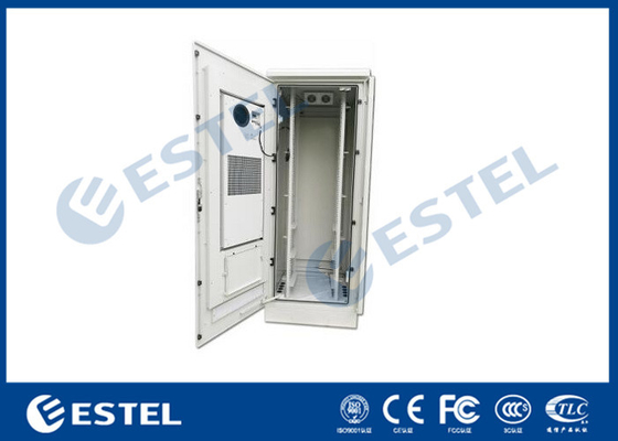 China armário exterior do equipamento de telecomunicações 48U com o armário contra-roubo do aço da parede do dobro do controle de temperatura da tampa do fechamento fornecedor