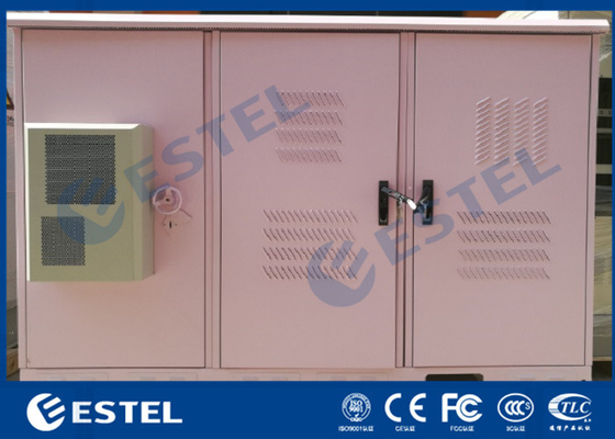 China IP55 triplicam a baía que submete o armário refrigerando exterior do cerco das telecomunicações/do condicionador de ar das portas cor três do rosa fornecedor