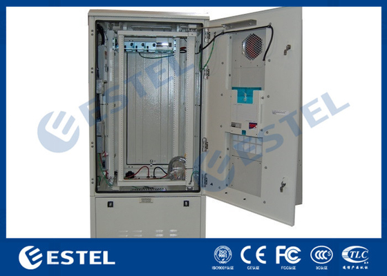 China armário exterior removível da bateria das telecomunicações do painel 23U traseiro com permutador de calor fornecedor