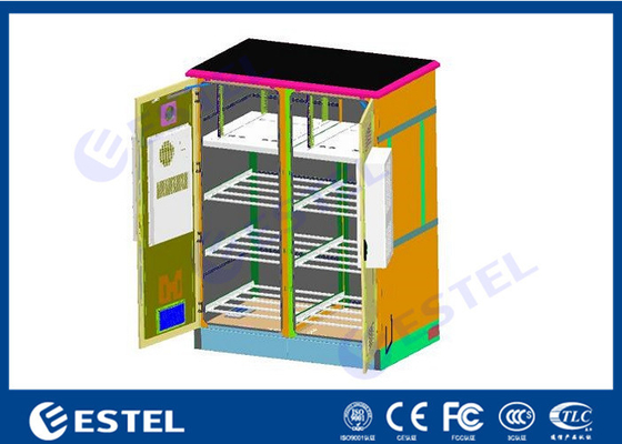 Armário de poder exterior contra-roubo de grande resistência de duas baías com refrigerar do condicionador de ar fornecedor