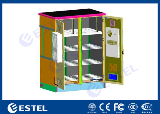 Armário de poder exterior contra-roubo de grande resistência de duas baías com refrigerar do condicionador de ar fornecedor