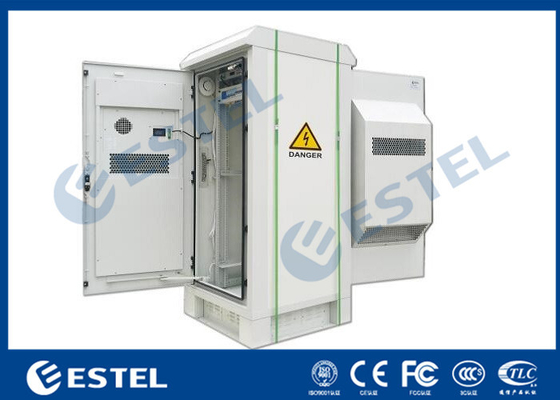 IP55 19&quot; armário exterior das telecomunicações da cremalheira com refrigerar da porta da rua e da porta traseira, do condicionador de ar e do permutador de calor fornecedor