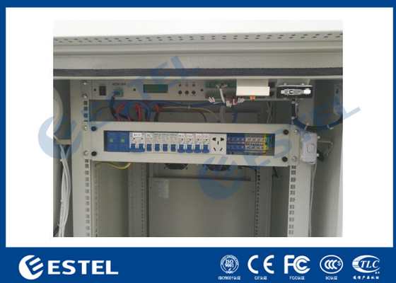 IP55 19&quot; armário exterior das telecomunicações da cremalheira com refrigerar da porta da rua e da porta traseira, do condicionador de ar e do permutador de calor fornecedor