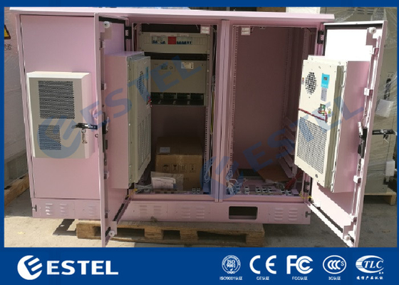 IP55 triplicam a baía que submete o armário refrigerando exterior do cerco das telecomunicações/do condicionador de ar das portas cor três do rosa fornecedor