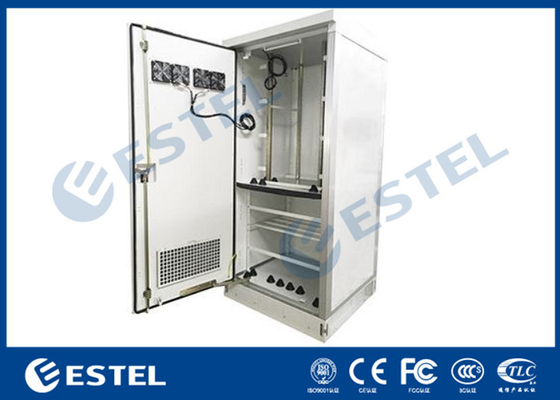 Fãs que refrigeram a parede exterior de aço galvanizada do dobro do armário IP55 das telecomunicações com isolação térmica fornecedor