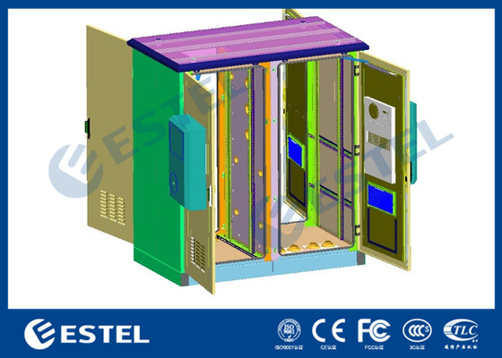 Condicionador de ar de 2 compartimentos que refrigera o aço galvanizado Cabnet exterior das telecomunicações 4 portas fornecedor